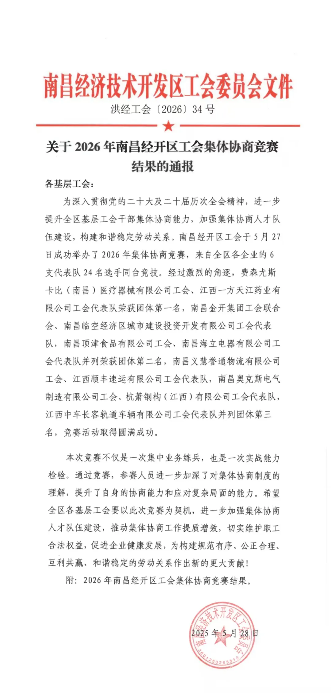 喜报！集团工会联合会斩获集体协商竞赛佳绩