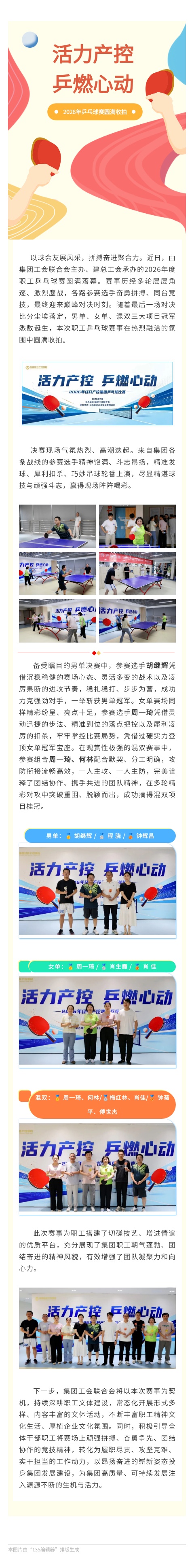 活力产控 乒燃心动｜集团工会联合会2026年乒乓球赛圆满收拍